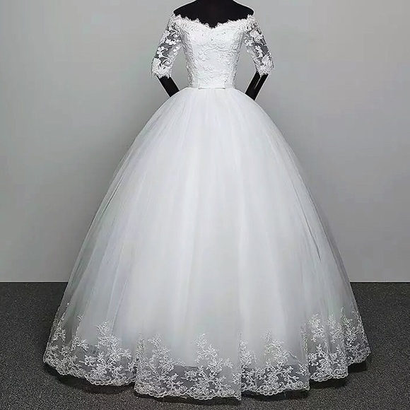 Courthouse Royal Satin Lace Wedding Dress, 4-28W - Picture 2 of 8
